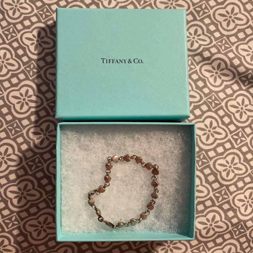 Vintage, retired Tiffany continuous heart bracelet